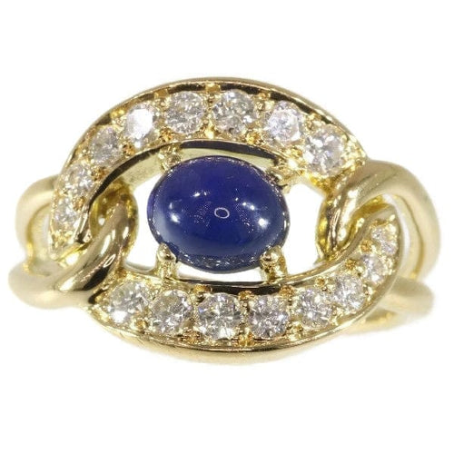 Bague 47 Bague Cartier, saphir cabochon & diamants 58 Facettes 17342-0256