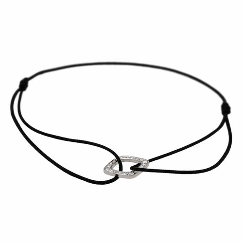 Bracelet Dinh Van Bracelet Cordon Impression Or blanc Diamant 58 Facettes 2865697RV