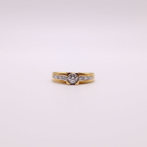 Bague Solitaire diamants or jaune 58 Facettes