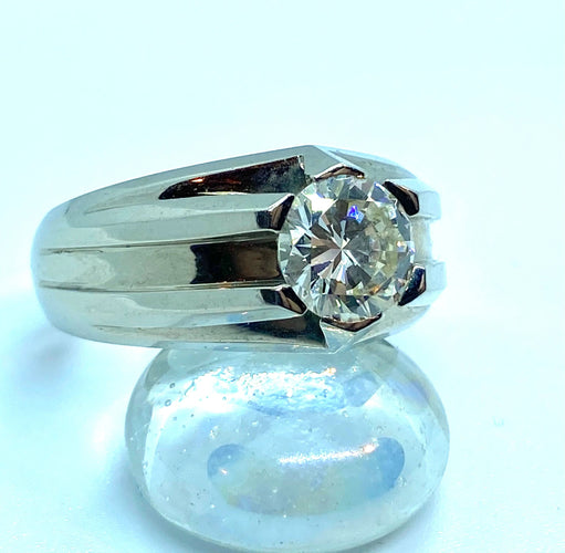 Bague Bague homme Or blanc Diamant 58 Facettes