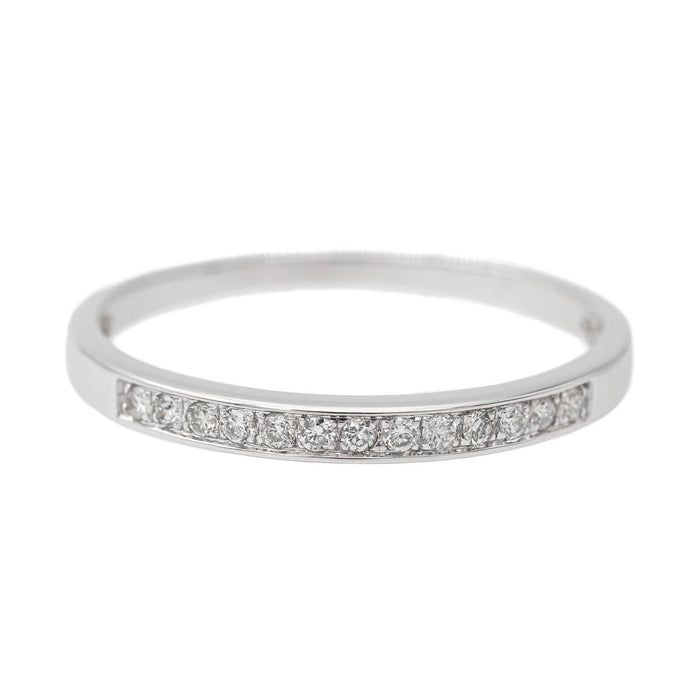 Bague 53.5 Bague Demi alliance Or blanc Diamant 58 Facettes 2554902CN