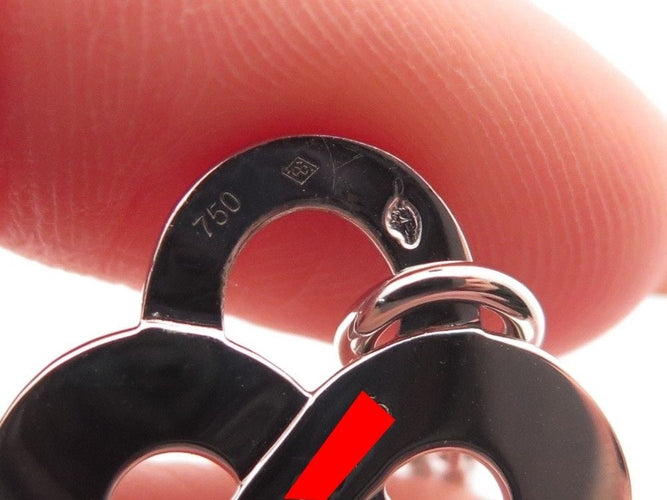 Collier collier POIRAY coeur entrelace mm chaine forcat or blanc 18k 58 Facettes 258177