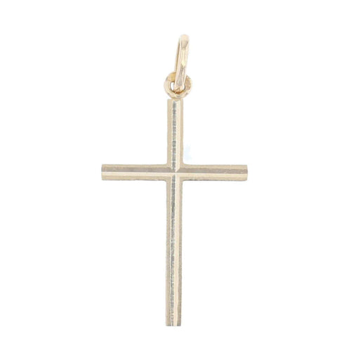Pendentif Fine croix or strié 58 Facettes 6105