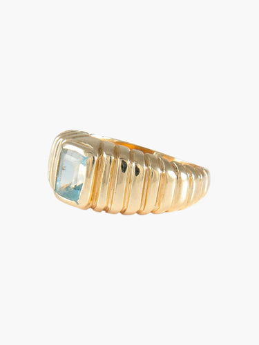 Bague Or Jaune / Aigue-marine / 49 BAGUE OR & AIGUE-MARINE 58 Facettes BO/220011 STA