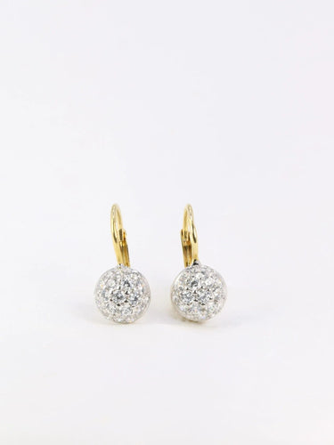 Boucles d'oreilles Dormeuses vintage en or jaune et diamants 58 Facettes 858
