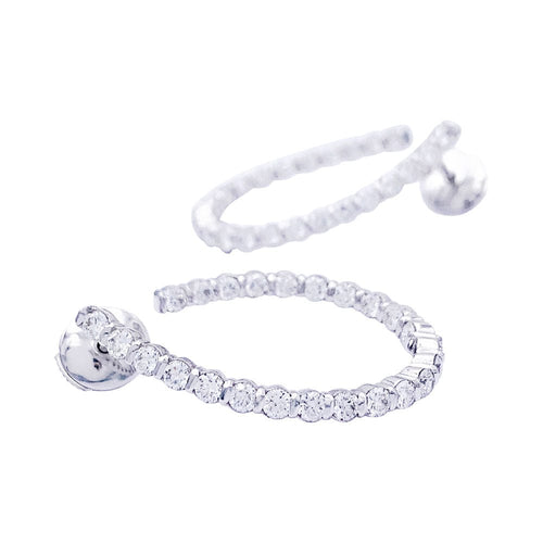 Boucles d'oreilles Boucles d'oreille créoles or blanc, diamants. 58 Facettes 32875