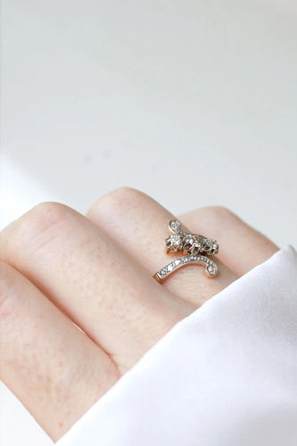 Bague Bague Toi et Moi Diamants sur Or rose 58 Facettes