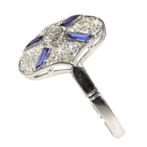 Bague 59 Bague Art Déco Diamant Saphir 58 Facettes 23271-0610