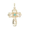 Pendentif Pendentif croix en or jaune et émeraude 58 Facettes 19-455C