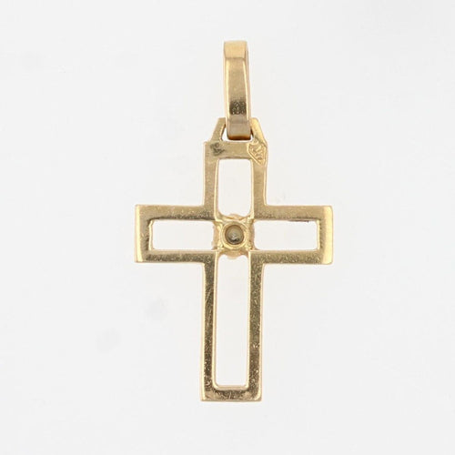 Pendentif Croix diamant et or 58 Facettes 16-229