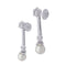 Boucles d'oreilles Boucles d'oreilles pendantes or blanc, platine, perles et diamants. 58 Facettes 32434