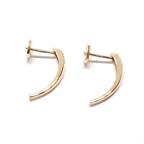 Boucles d'oreilles Boucles d'oreilles griffes or rose diamants 58 Facettes