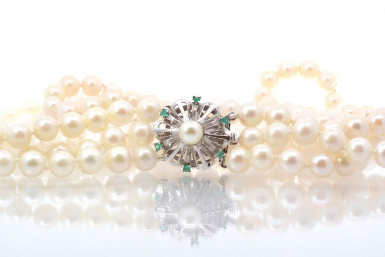 Collier Collier perles de culture trois rangs 58 Facettes 24812