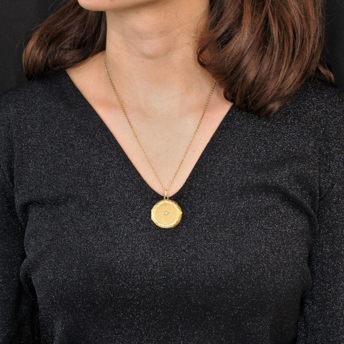 Pendentif Médaillon ancien en or et diamant 58 Facettes 21-802A