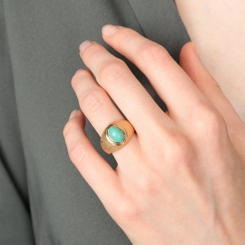 Bague 53 / Turquoise / Or Jaune BAGUE « LA TURQUOISE » OR JAUNE 58 Facettes BO/220078