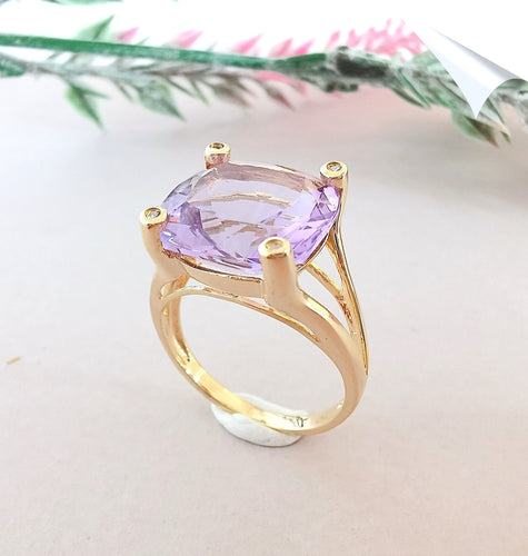 Bague Bague Améthyste coussin Diamants 58 Facettes AA 1522