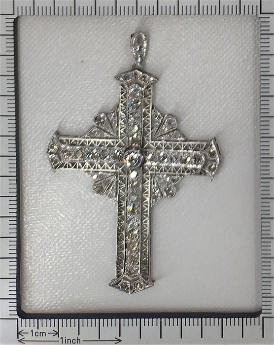 Pendentif Pendentif croix en platine serti de diamants 58 Facettes 22238-0306