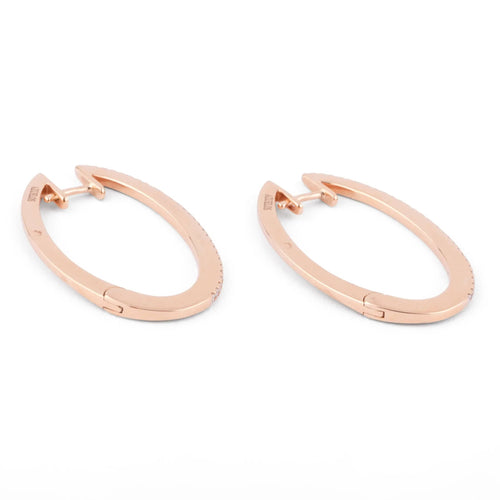 Boucles d'oreilles Boucles d'oreilles ovales or rose et diamants 58 Facettes