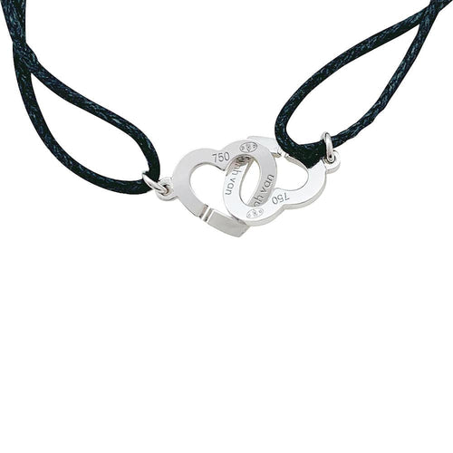 Bracelet Bracelet Dinh Van, "Double Coeurs R9", or blanc. 58 Facettes 31221