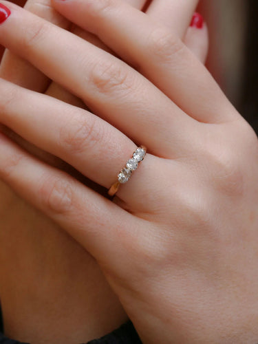 Bague 54.5 Bague Or jaune 3 Diamants 58 Facettes J151