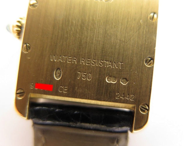 Montre montre tank louis CARTIER 2442 quartz 30 mm en or 18k crocodile 58 Facettes 220473