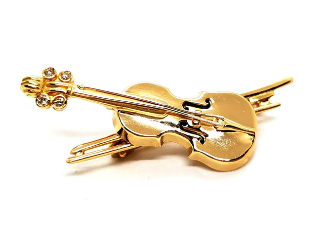 Broche Broche Violon Or jaune Diamant 58 Facettes 1969286CN