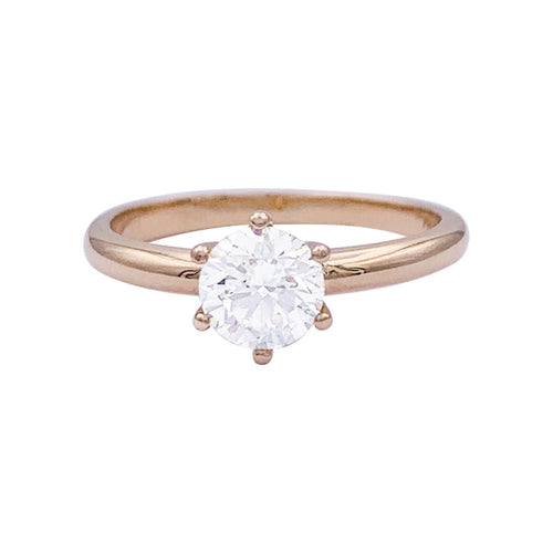Bague 51 Bague solitaire diamant en or rose. 58 Facettes 33144