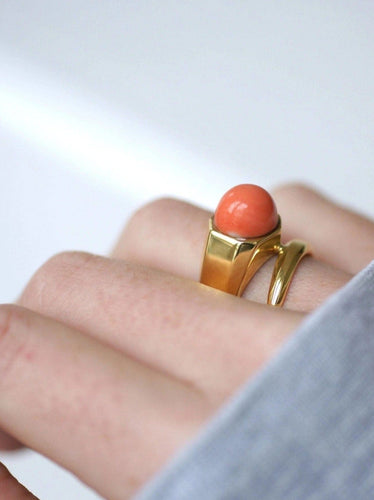 Bague Bague clou or et corail 58 Facettes