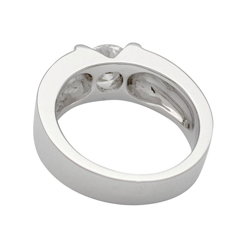 Bague 52 Solitaire en or blanc, diamant 1,14 carats. 58 Facettes 32053
