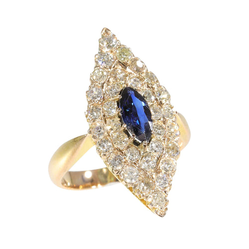 Bague 52 Bague victorienne saphir diamants 58 Facettes 21271-0454