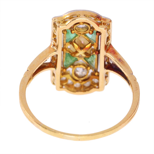 Bague 52 Design déco intemporel : bague diamant, émeraude et perle 58 Facettes 23251-0359