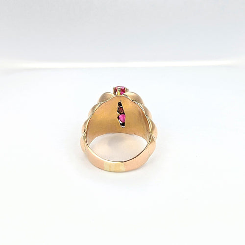 Bague Bague en or rose et pierres roses 58 Facettes 21252