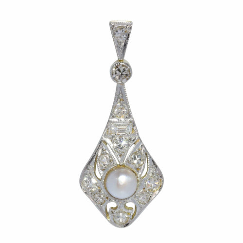 Pendentif Pendentif diamant et perle Art Déco 58 Facettes 23283-0098