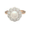 Bague 53 Bague marguerite perle et diamants. 58 Facettes 32110