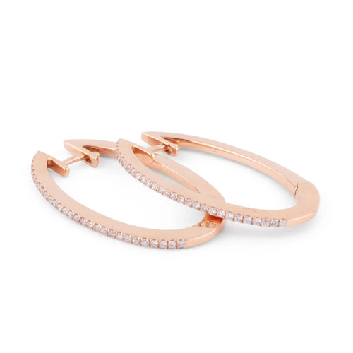 Boucles d'oreilles Boucles d'oreilles ovales or rose et diamants 58 Facettes