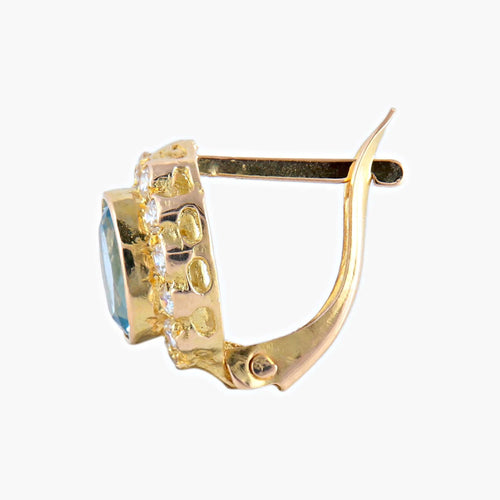 Boucles d'oreilles Or Jaune / Diamants BOUCLES D’OREILLES AIGUE MARINE & DIAMANTS 58 Facettes BO/220043