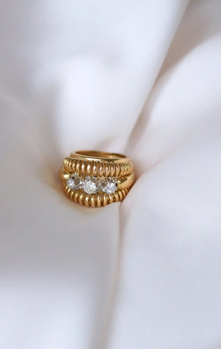 Bague Bague fil vintage or rose diamants 58 Facettes