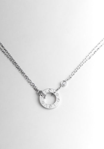 Collier Collier CARTIER Love 2 Diamants Or Blanc 750/1000 58 Facettes 64071-60393
