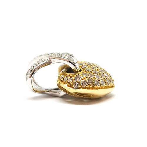 Pendentif Pendentif cœur en deux Ors, diamants 58 Facettes