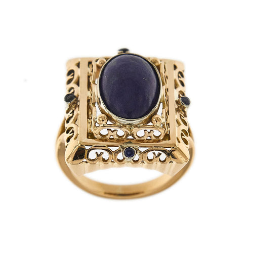 Bague 58 Bague vintage lapis-lazuli et saphirs 58 Facettes 31382