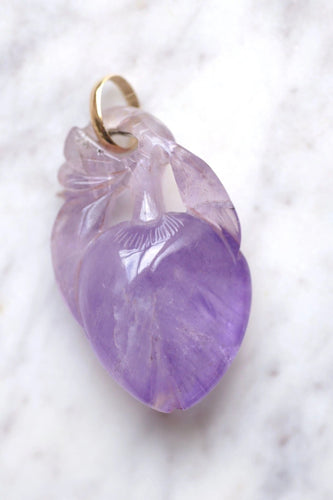 Pendentif Pendentif fruit améthyste sculptée et or 58 Facettes