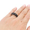 Bague 54 Bague jonc or blanc, diamants noirs. 58 Facettes 33052