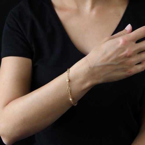 Bracelet Bracelet en or perles et filigranes 58 Facettes CVBR20