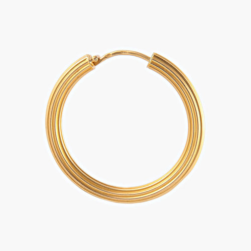 Boucles d'oreilles Or Jaune BOUCLES D’OREILLES CRÉOLES STRIÉS OR 58 Facettes BO/220064