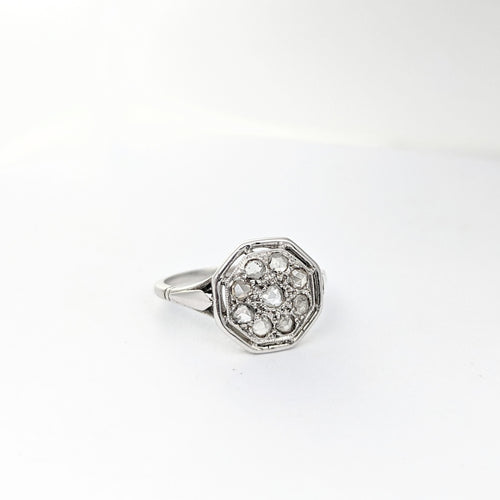 Bague Bague Art Déco or blanc et diamants 58 Facettes 20798