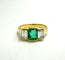 Bague 55 Bague Or jaune Emeraude Diamants 58 Facettes