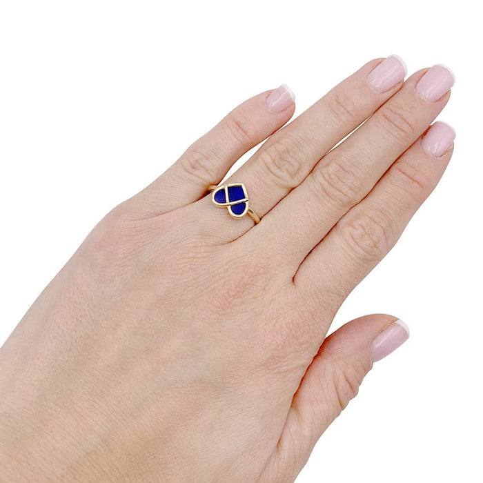 Bague 53 Bague Poiray, "L'attrape-coeur", or jaune, lapis lazuli. 58 Facettes 33210