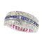 Bague 54 Alliance, rubis, saphirs, diamant 58 Facettes 22350-0261