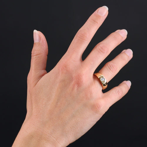 Bague 57 Chevalière occasion en or et diamant 58 Facettes 22-408