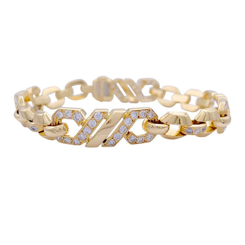 Bracelet Bracelet or jaune, diamants. 58 Facettes 32739